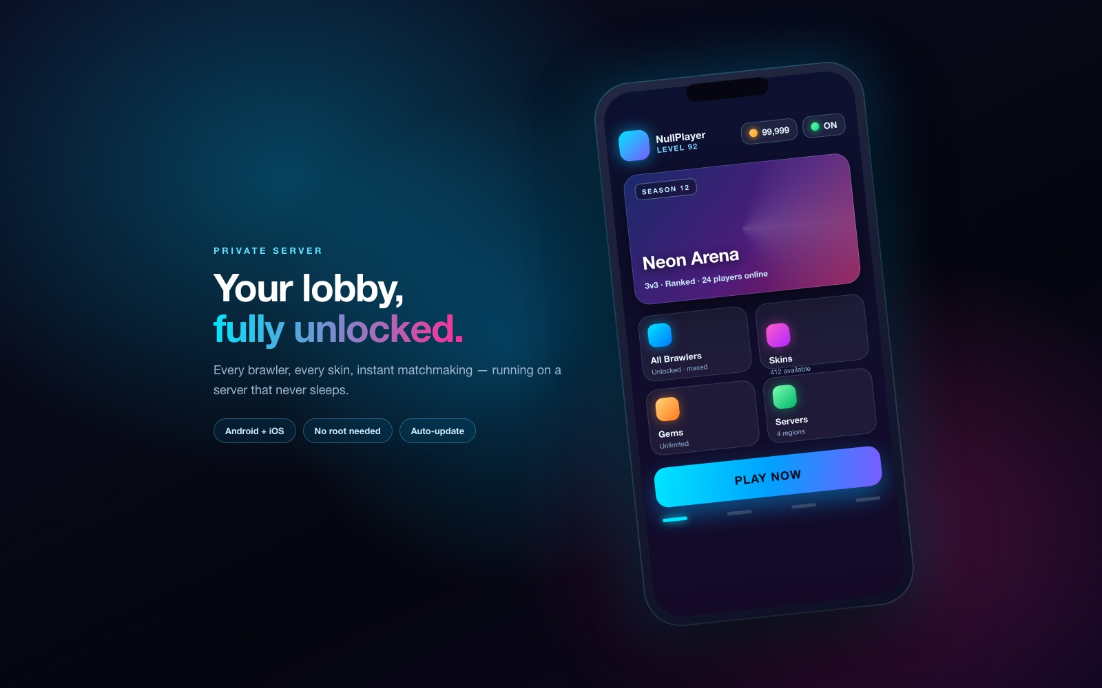 Unlocked lobby shown on a phone