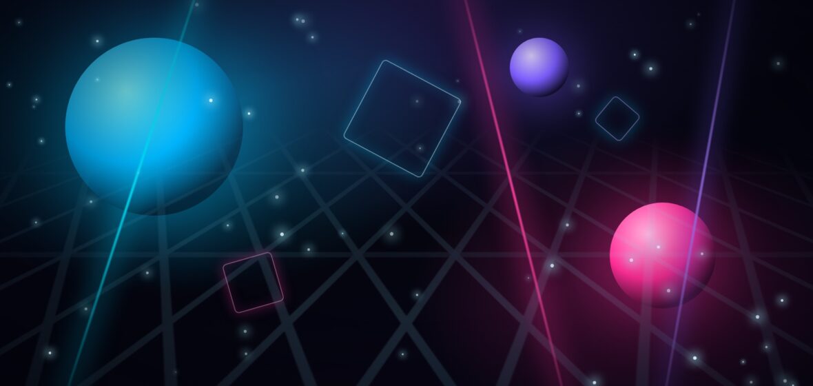 Abstract neon arena grid